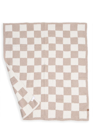 Kids Checkered Throw Blanket-Beige