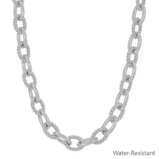 Silver Chunky Oval Chain Necklace