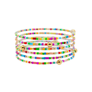 Set Of 6 Multicolor Stretch Bracelets
