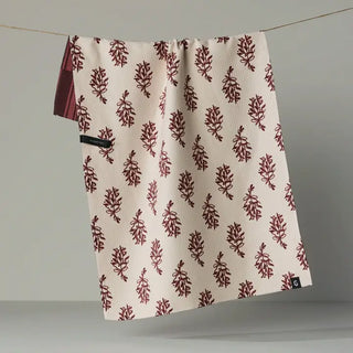 Festive Cranberry Luxe Kitchen Towel - Geometry