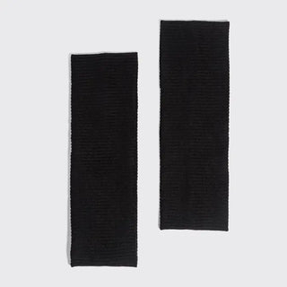 Recycled Fabric Ribbed Elastic Headbands 2pc Set - Black
