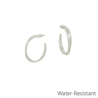 Silver Twisted Hoop Earring