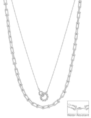 2 Layer Silver Multiway Tiffany Chain Necklace