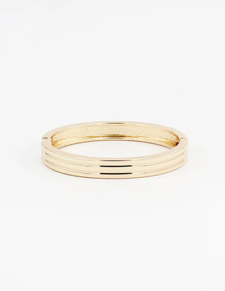 Gold Lined Bangle Cuff Bracelet