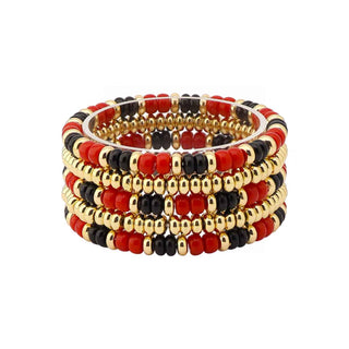 Gameday Red & Black Bracelet Set
