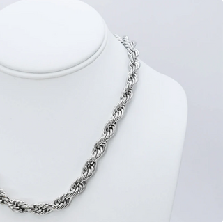 Silver Chunky Rope Necklace