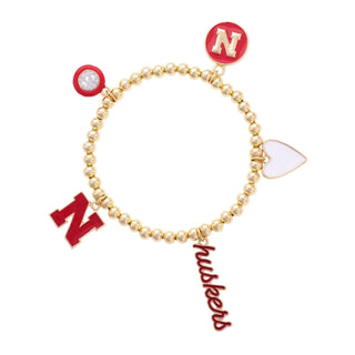 Nebraska Huskers Enamel Icons Stretch Bracelet
