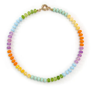 Natural Agate Pastel Candy Beaded Necklace