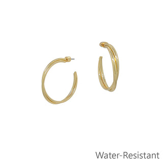 Gold Twisted Hoop Earring