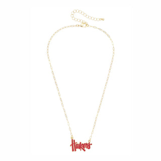 Nebraska Huskers Pave Outline Necklace