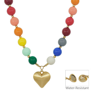Multi Beaded Heart Necklace