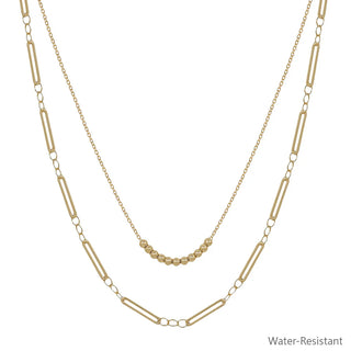 Gold 2 Layer Snake & Thin Chain Necklace
