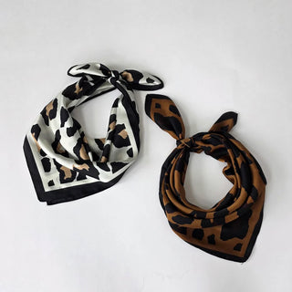 Sylvie Leopard Square Scarf-Cream
