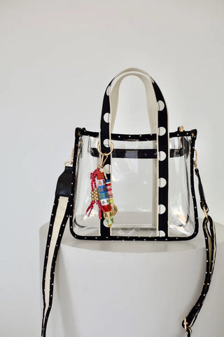 Game Day Clear Stadium Tote-Black Dot