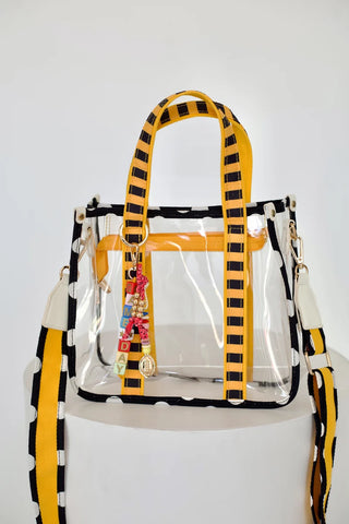 Game Day Clear Stadium Tote-Black/Yellow