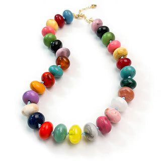 Rainbow Resin Beaded Necklace