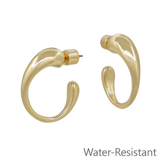 Gold Volumed Textured Hoops