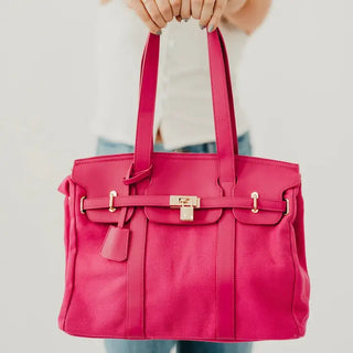 Cadence Canvas Tote-Fuchsia