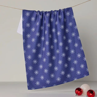 Snowy Tea Towel-Indigo - Geometry