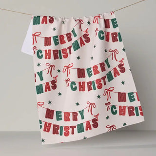 Christmas Banner Tea Towel - Geometry