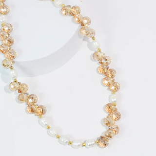 Sassy Sparkle Necklace-Peach