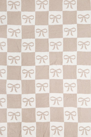 Ribbon Checkered Throw Blanket