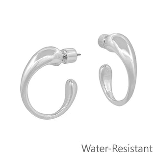 Silver Volumed Textured Hoops