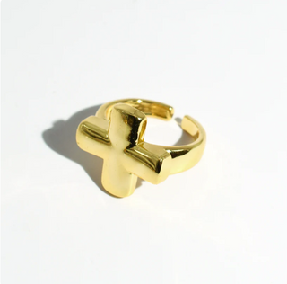 Chunky Cross Ring Gold