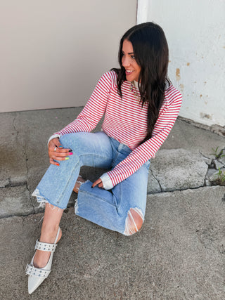 Ezra High Rise Slim Wide Leg Denim