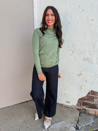 Audra Sweater-Dark Sage