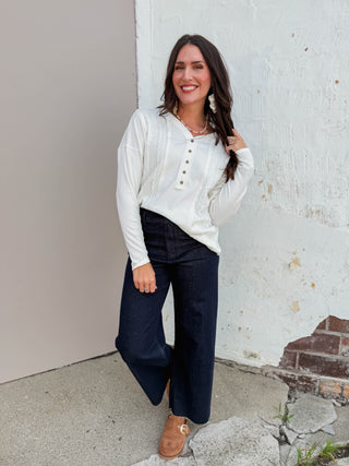 Janelle Knit Henley Top