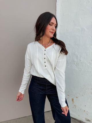 Janelle Knit Henley Top