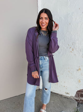 Jamie Hooded Jacket-Purple