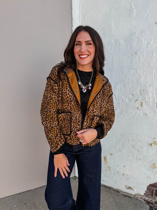 Kaila Leopard Quilted Jacket