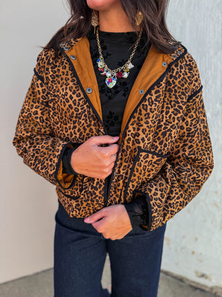 Kaila Leopard Quilted Jacket