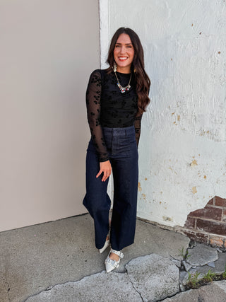 Kandace Floral Bodysuit-Black