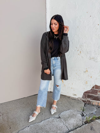 Jamie Hooded Jacket-Charcoal