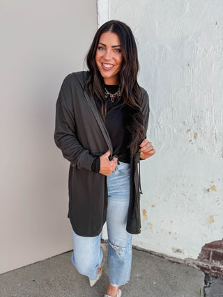 Jamie Hooded Jacket-Charcoal
