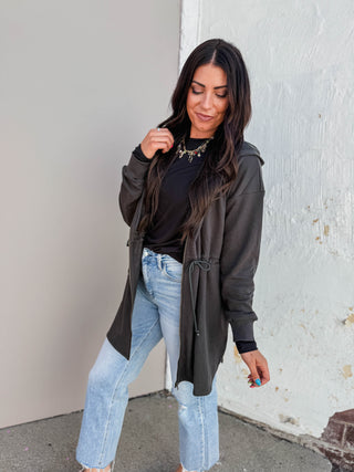 Jamie Hooded Jacket-Charcoal