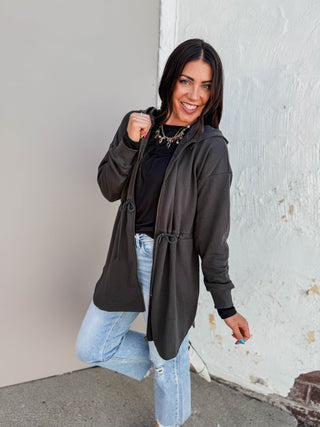 Jamie Hooded Jacket-Charcoal