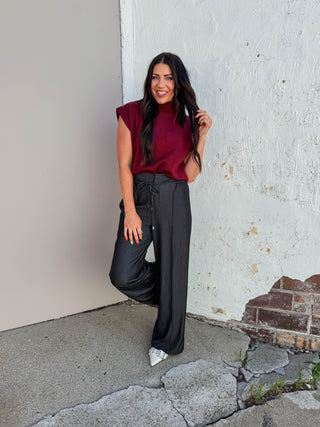 Danielle Knit Top-Burgundy