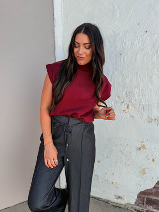 Danielle Knit Top-Burgundy
