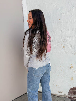 Shannon Floral Sweater-Grey