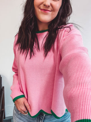 Remi Sweater-Pink/Green