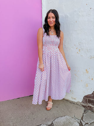 adrianna papell darling dot midi dress Beautiful Adrianna Papell Darling Dot Dress - Coral w polka dots - Size 8 - NWT