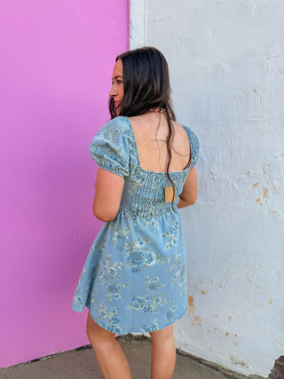 Indy Floral Denim Mini Dress