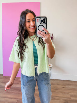 Cool Girl Striped Tank-Dusty Teal