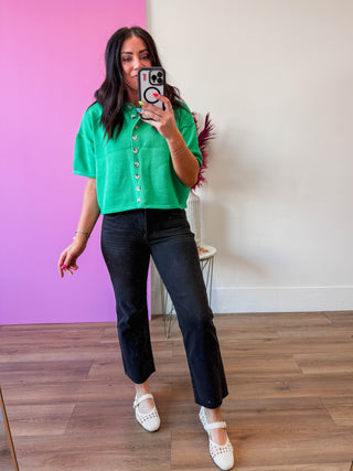 Simply Essential Knit Top-Green