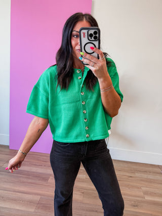 Simply Essential Knit Top-Green