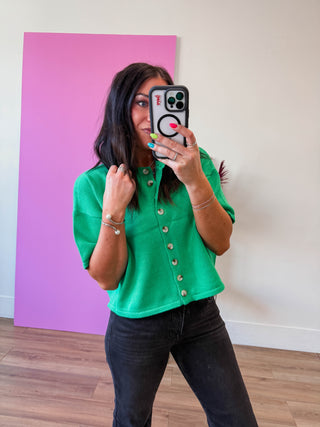 Simply Essential Knit Top-Green